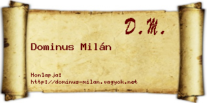 Dominus Milán névjegykártya